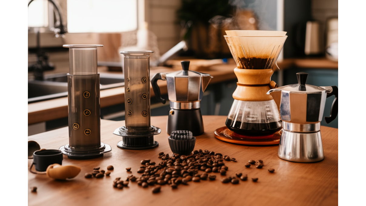 3款特色咖啡壺_愛樂壓_Chemex_摩卡壺的獨特魅力