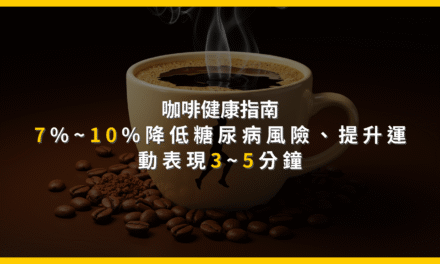 咖啡健康指南:7%~10%降低糖尿病風險,提升運動表現3~5分鐘